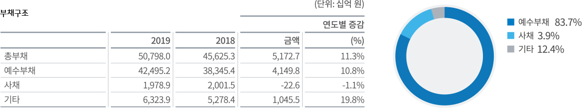 DGB금융그룹 부채구조